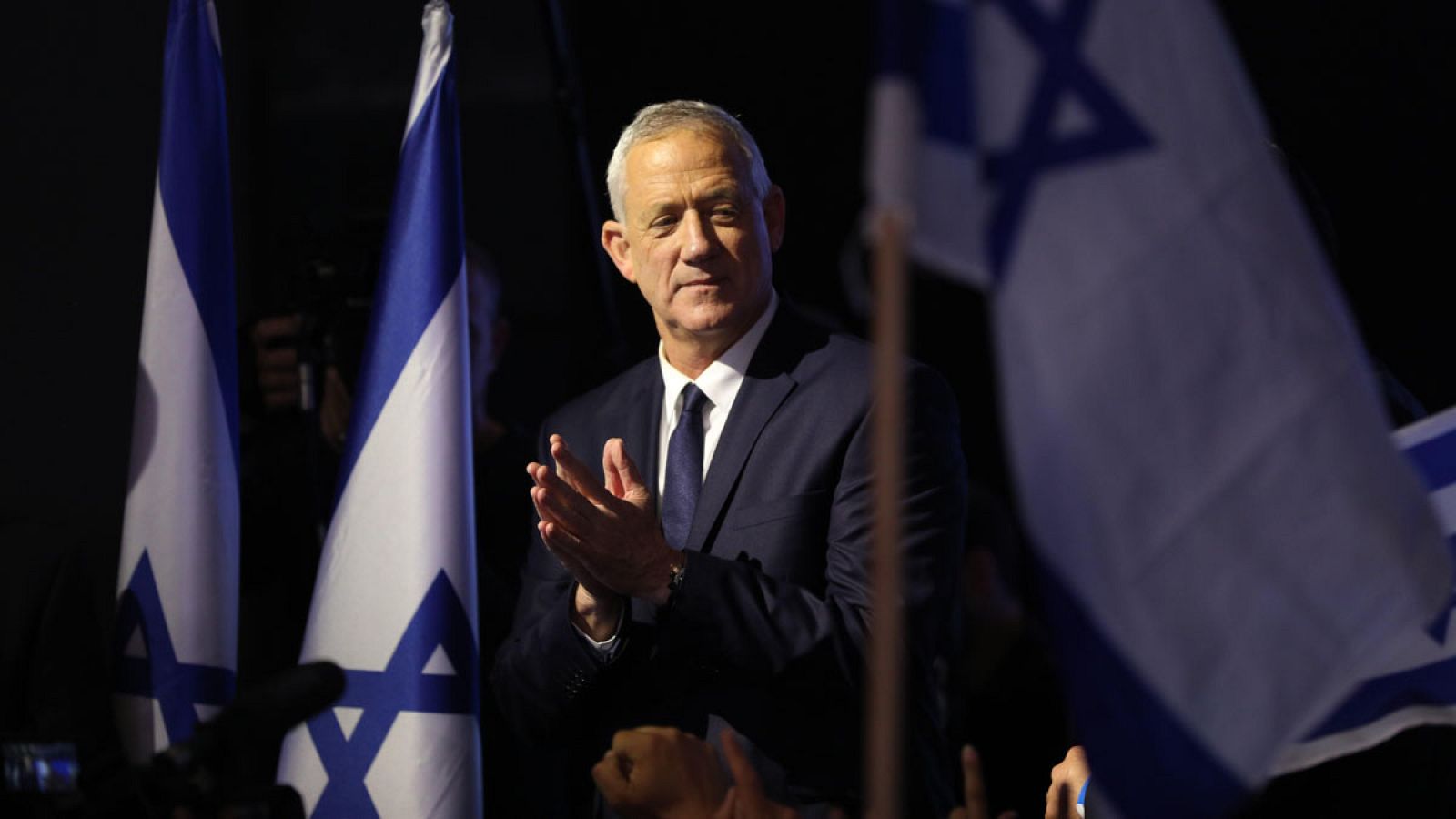 Benny Gantz durante las elecciones de la Knesset en Israel