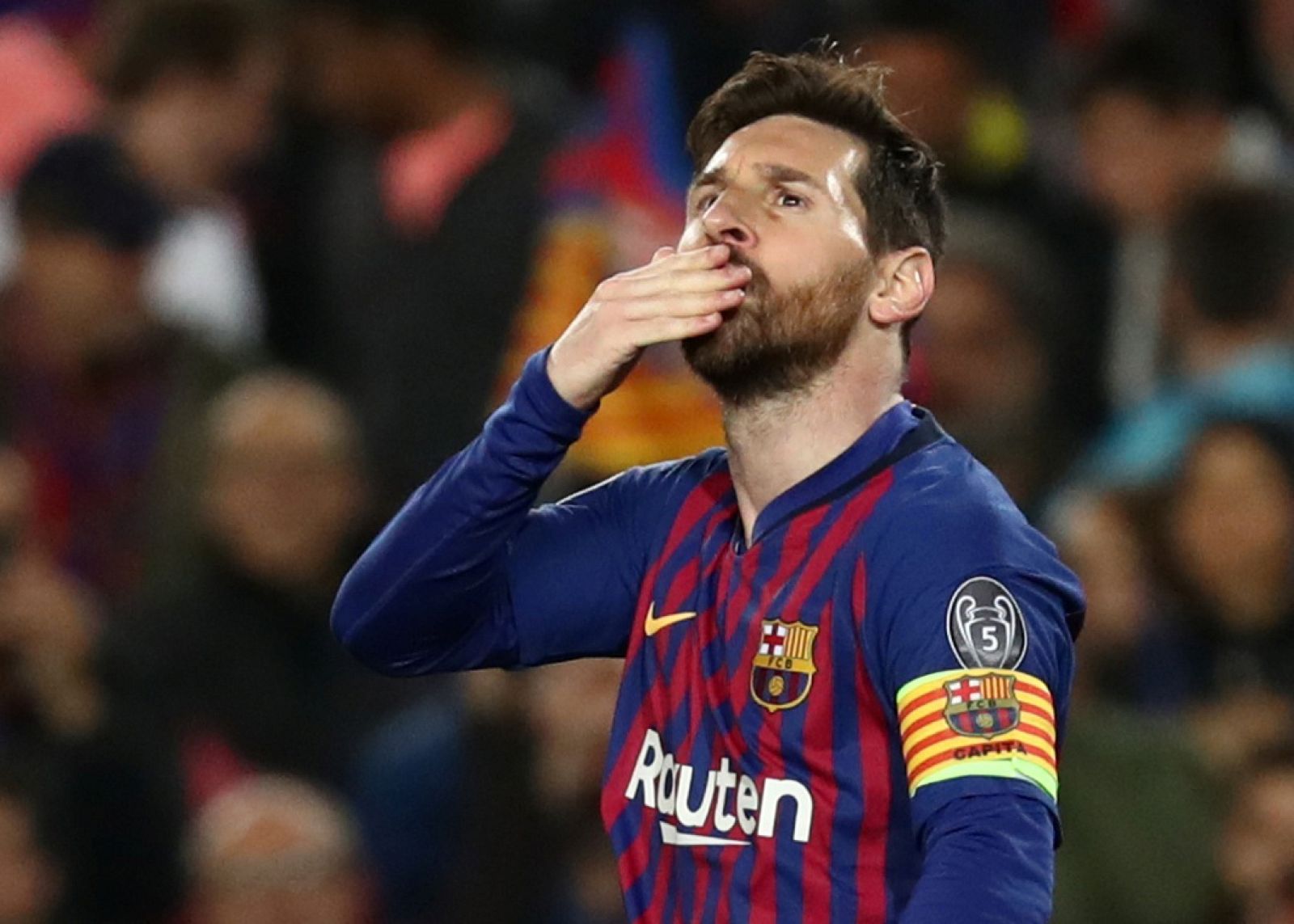 Messi feliz tras la victoria en Champions