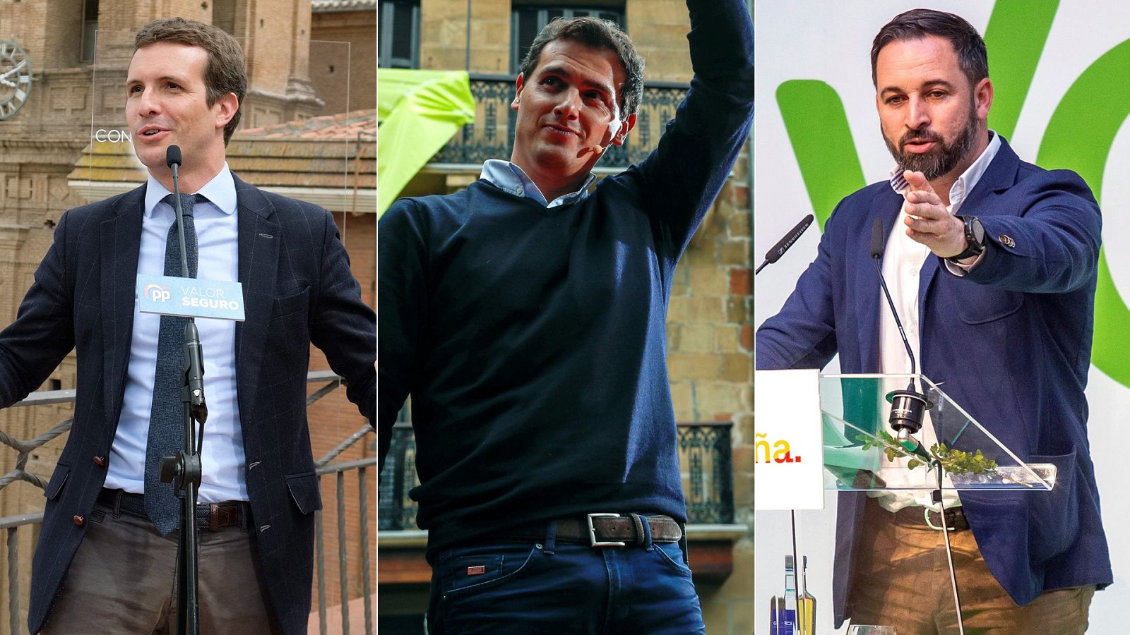Casado, Rivera y Abascal, en campaña