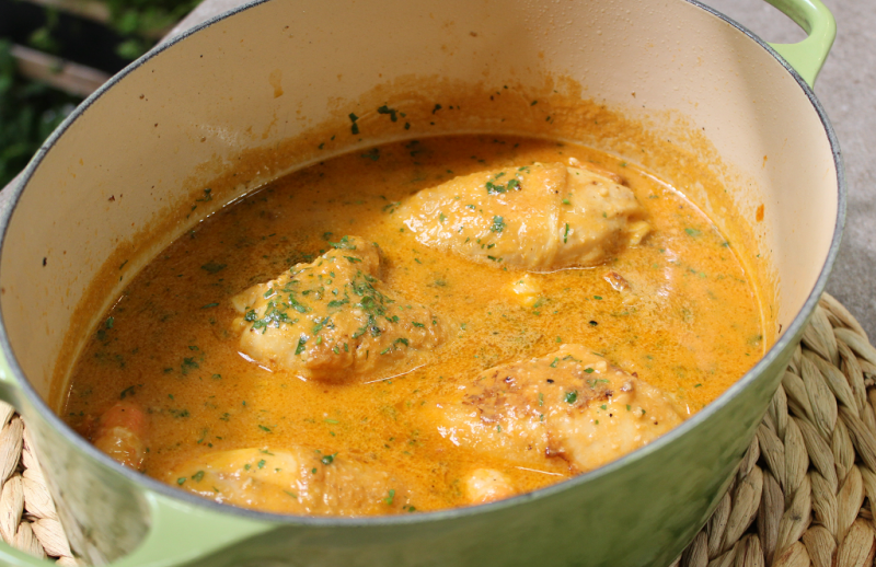 Receta de "pollo con cigalas" de Dani Garca