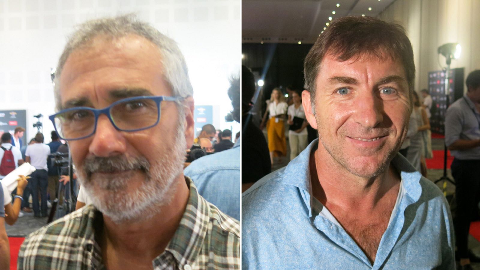 Javier Fesser y Antonio de la Torre en las entrevistas de los Premios Platino, en México