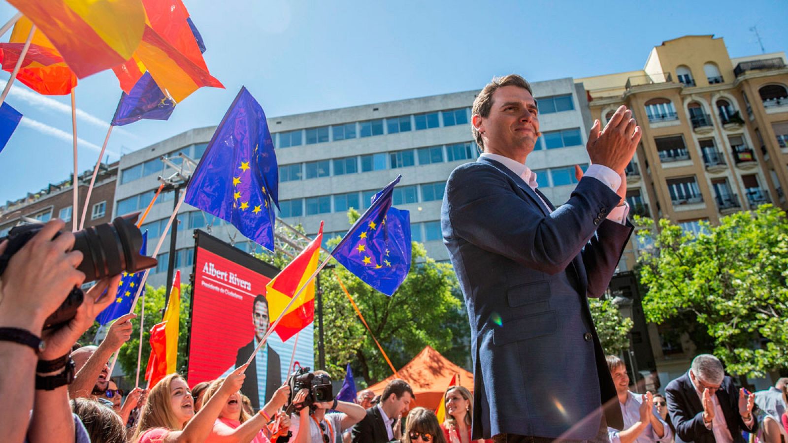  El presidente de Ciudadanos, Albert Rivera, en el acto de presentación del equipo del partido para las elecciones europeas.