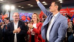 Sánchez vuelve a la campaña tras la muerte de Rubalcaba y pide "redoblar el esfuerzo" del 28A votando "por el futuro"
