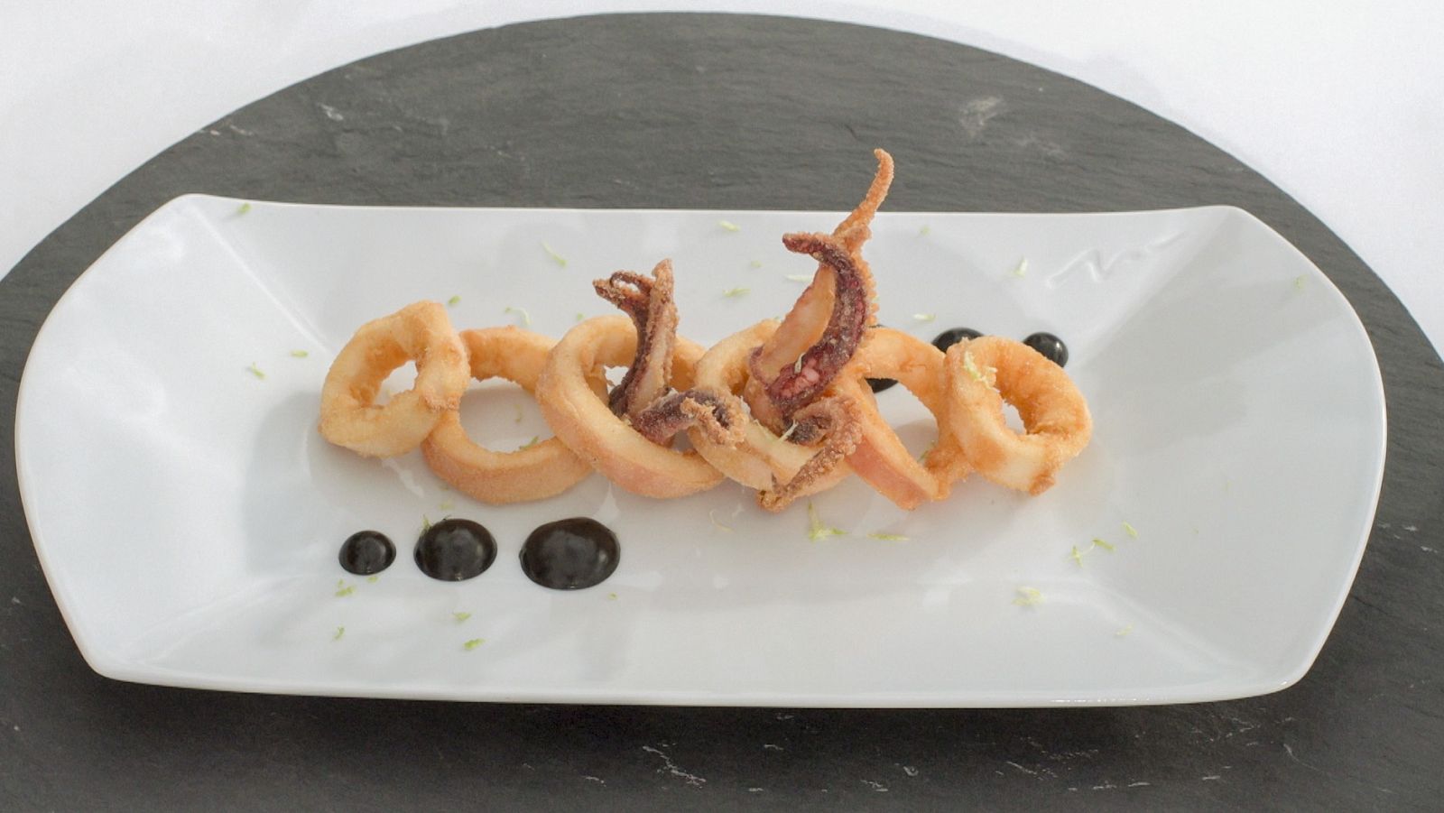 Receta de rabas con emulsión de tinta