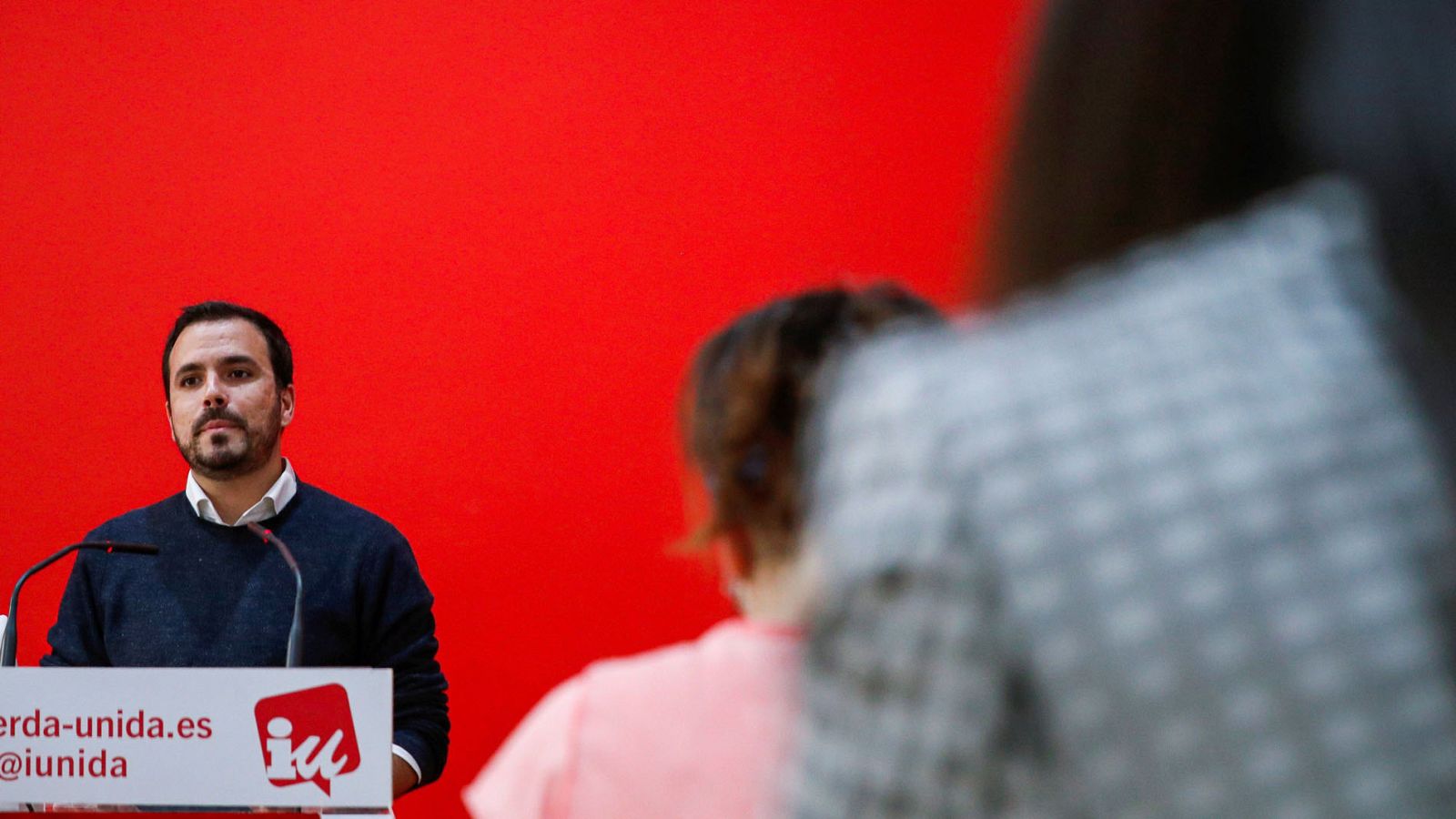 El coordinador federal de Izquierda Unida, Alberto Garzón, en una rueda de prensa