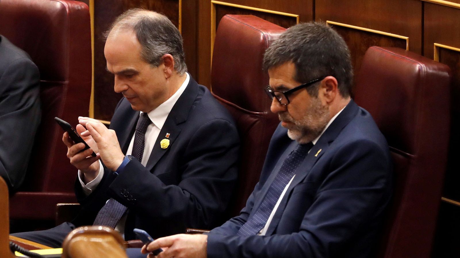Los diputados suspendidos en prisión preventiva Jordi Turull y Jordi Sánchez