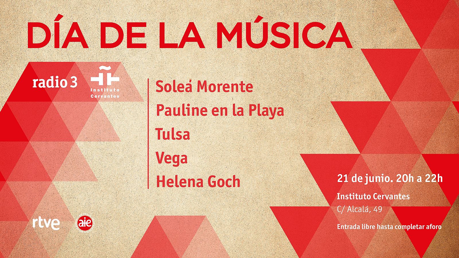 Cartel de la fiesta de Radio 3 por el Día de la Música 2019