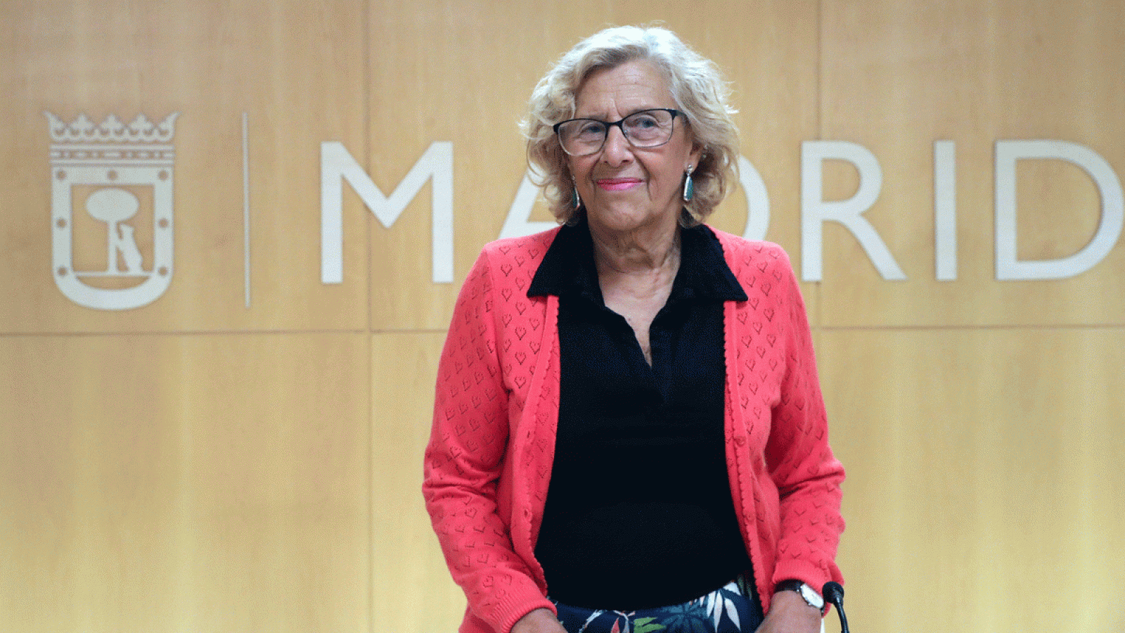 Manuela Carmena durante una rueda de prensa en el Palacio de Cibeles en una imagen de archivo