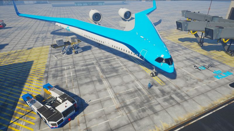 Así es 'Flying-V', un avión con forma de V y pasajeros en las alas