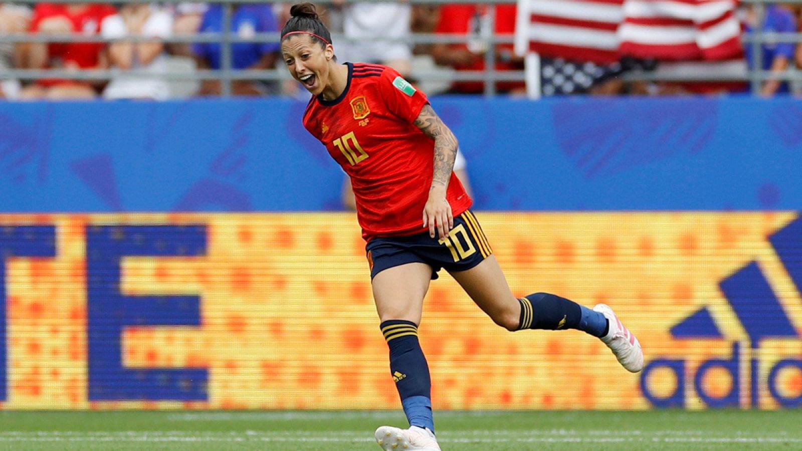 Hermoso celebra uno de sus goles en el Mundial