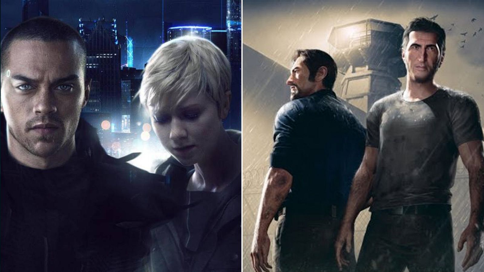 Dos imágenes promocionales de Detroit: become human y A way out