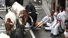 Primer encierro de San Fermín rápido y accidentado, con tres heridos por asta de toro