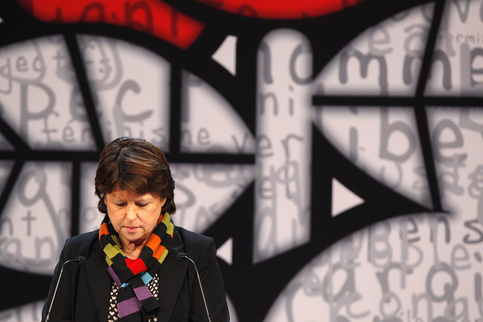 French Socialist Party member Aubry delivers speech during final day of the French Socialist Party National Congress in Reims