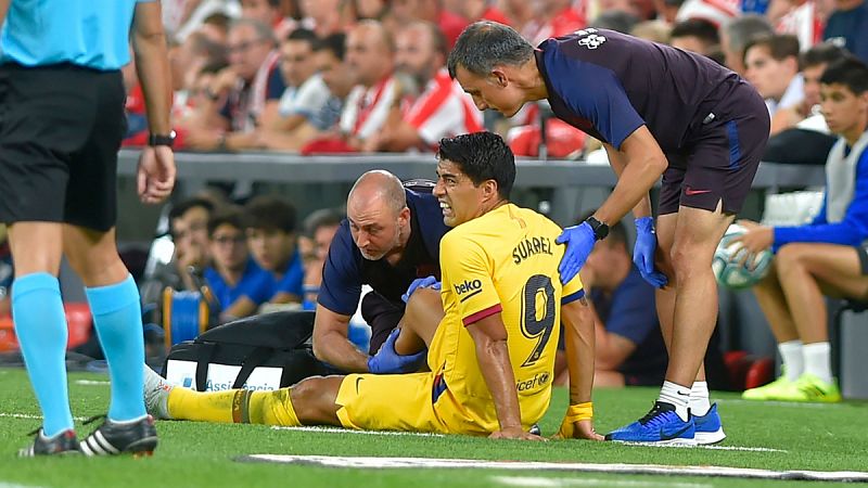 Luis Suárez sufre una lesión en el sóleo de la pierna derecha