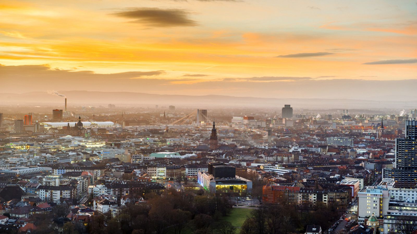 Panorámica de la ciudad alemana de Mannheim