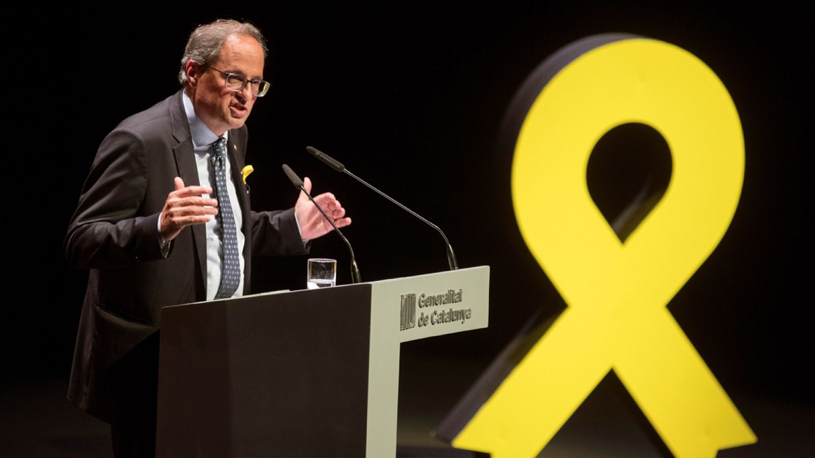 El presidente de la Generalitat, Quim Torra, durante una conferencia