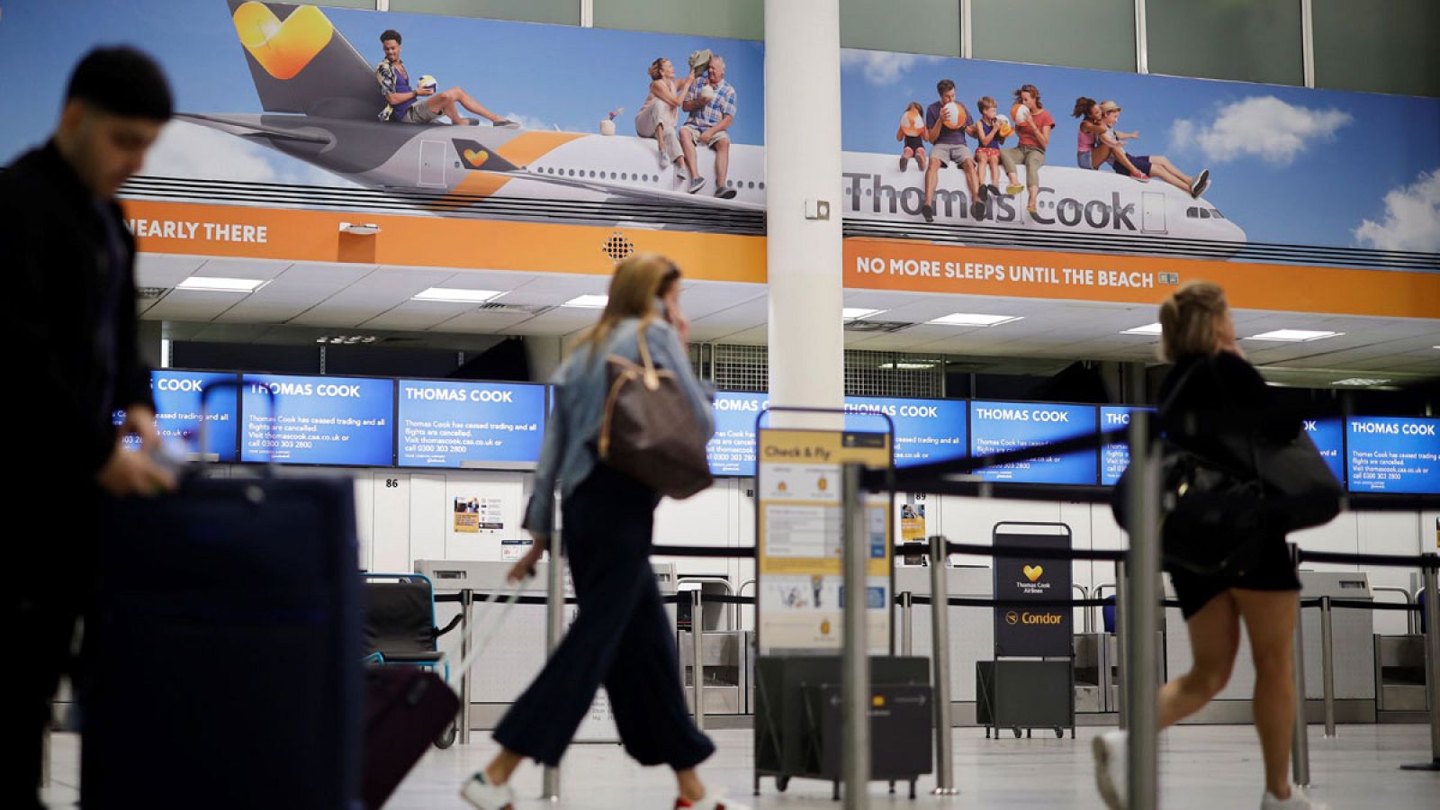 Mostrador de Thomas Cook en el aeropuerto de Gatwick