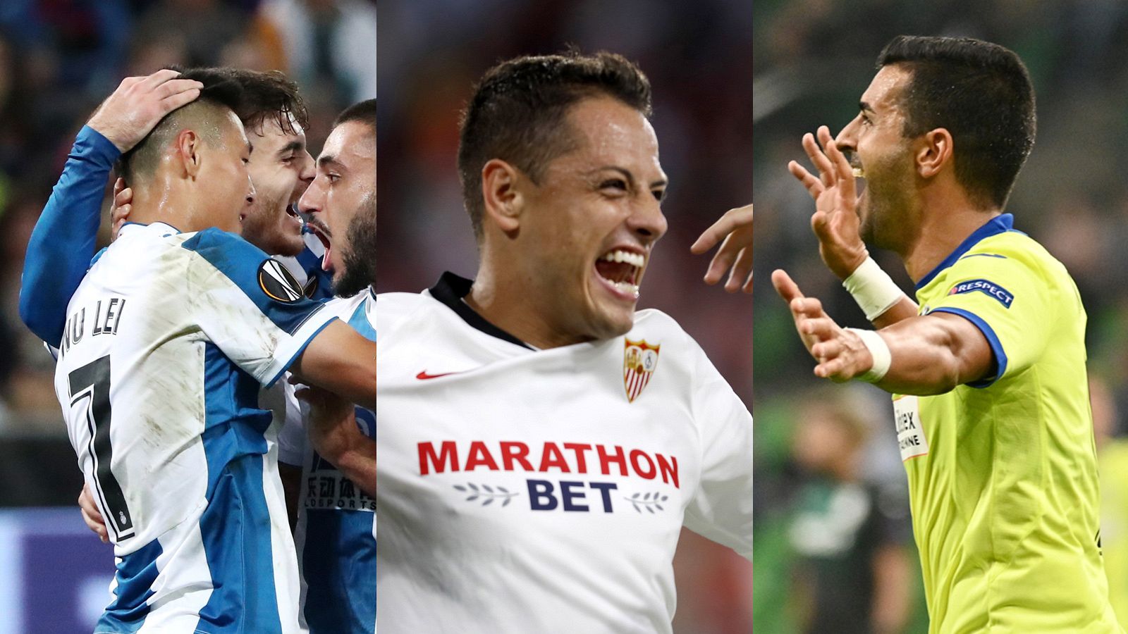 Wu, el 'Chicharito' y Ángel celebran sus goles