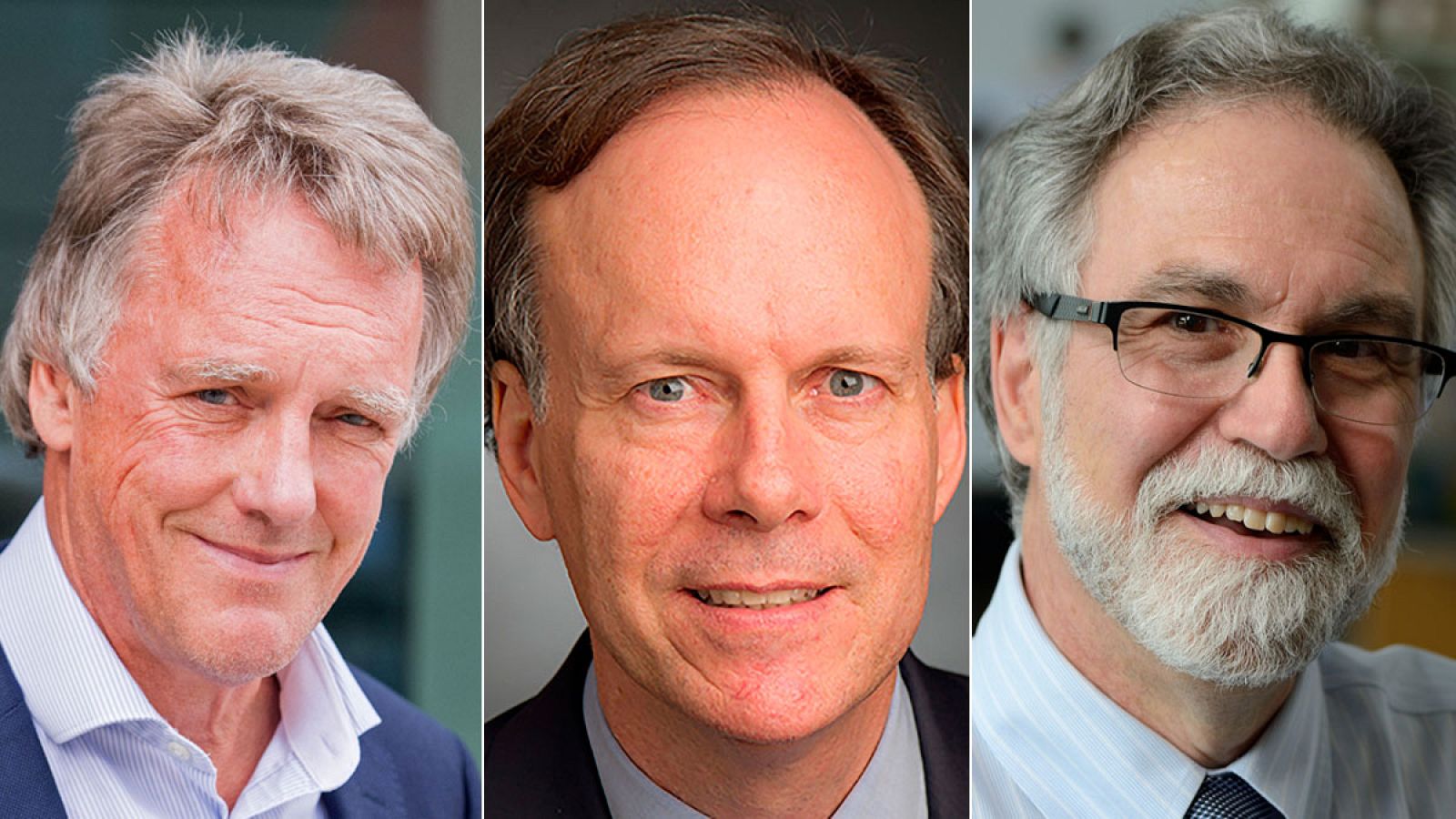 De izquierda a derecha, Ratcliffe,De izquierda a derecha, Ratcliffe, Kaelin y Semenza.