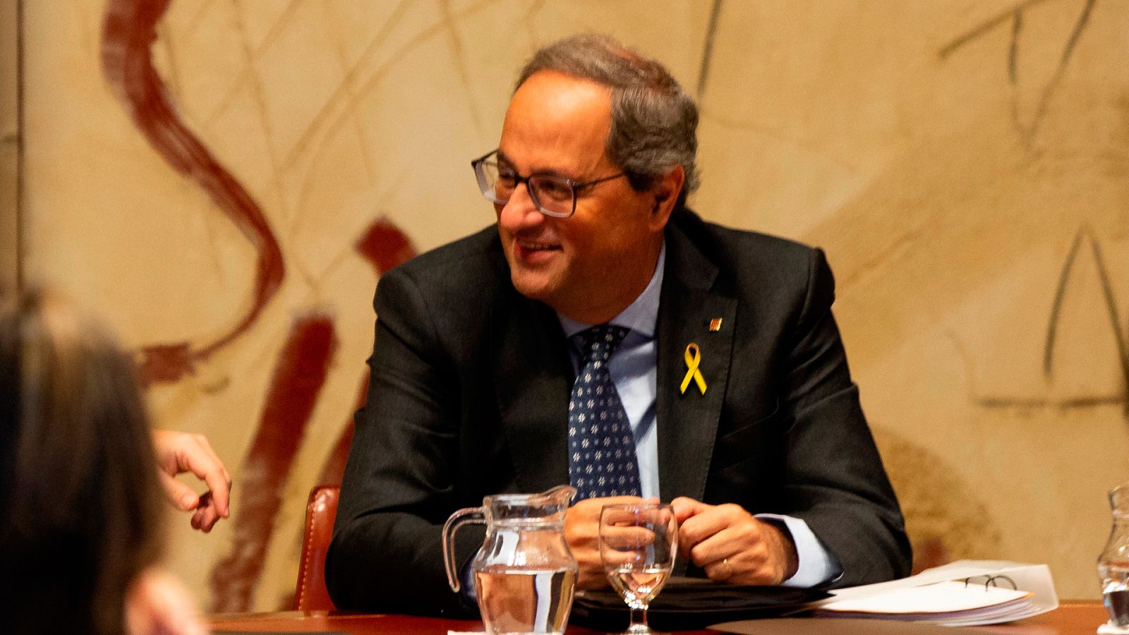 El presidente de la Generalitat, Quim Torra, durante una reunión del Govern