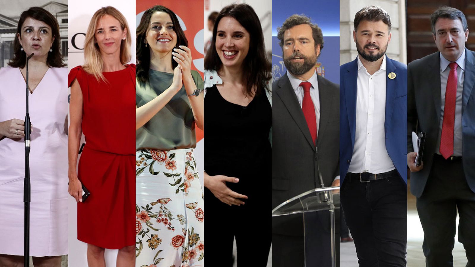 Los portavoces parlamentarios que participan en el debate a siete