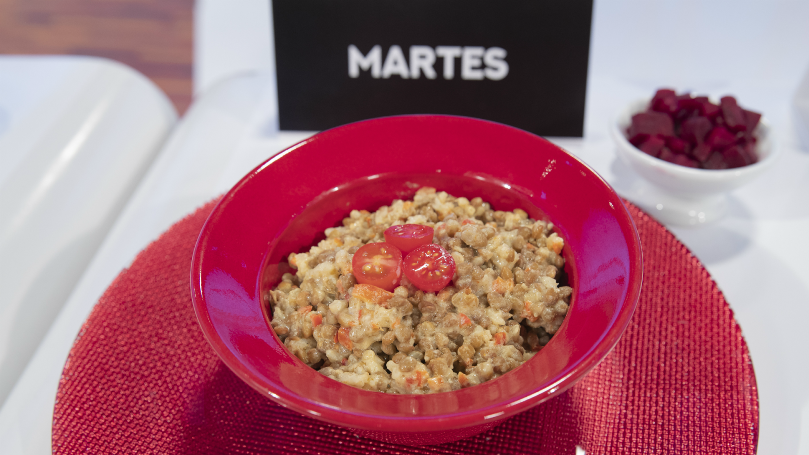 Lentejas al curry con leche de coco y arroz