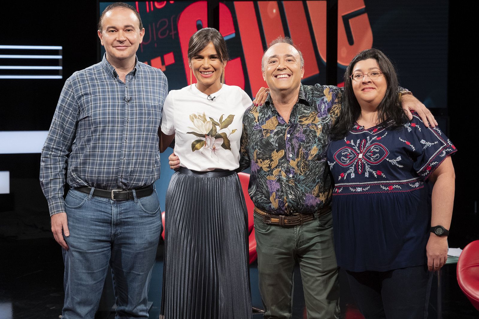 Elena S Sánchez, con los invitados del programa sobre el 'Spanish western'