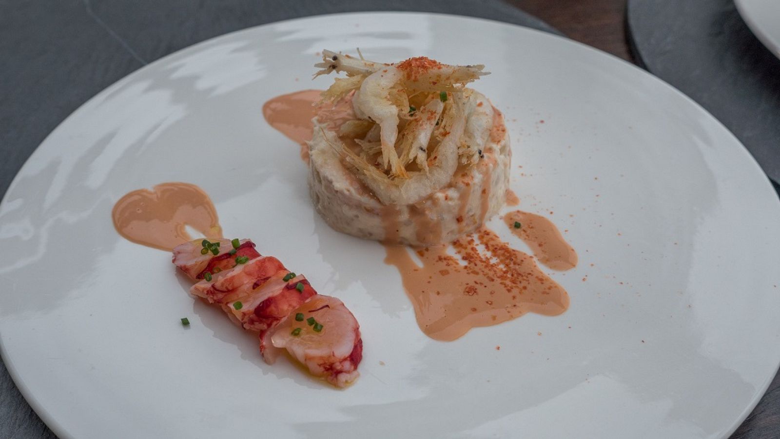 Receta de ensaladilla coulant con gamba de cristal