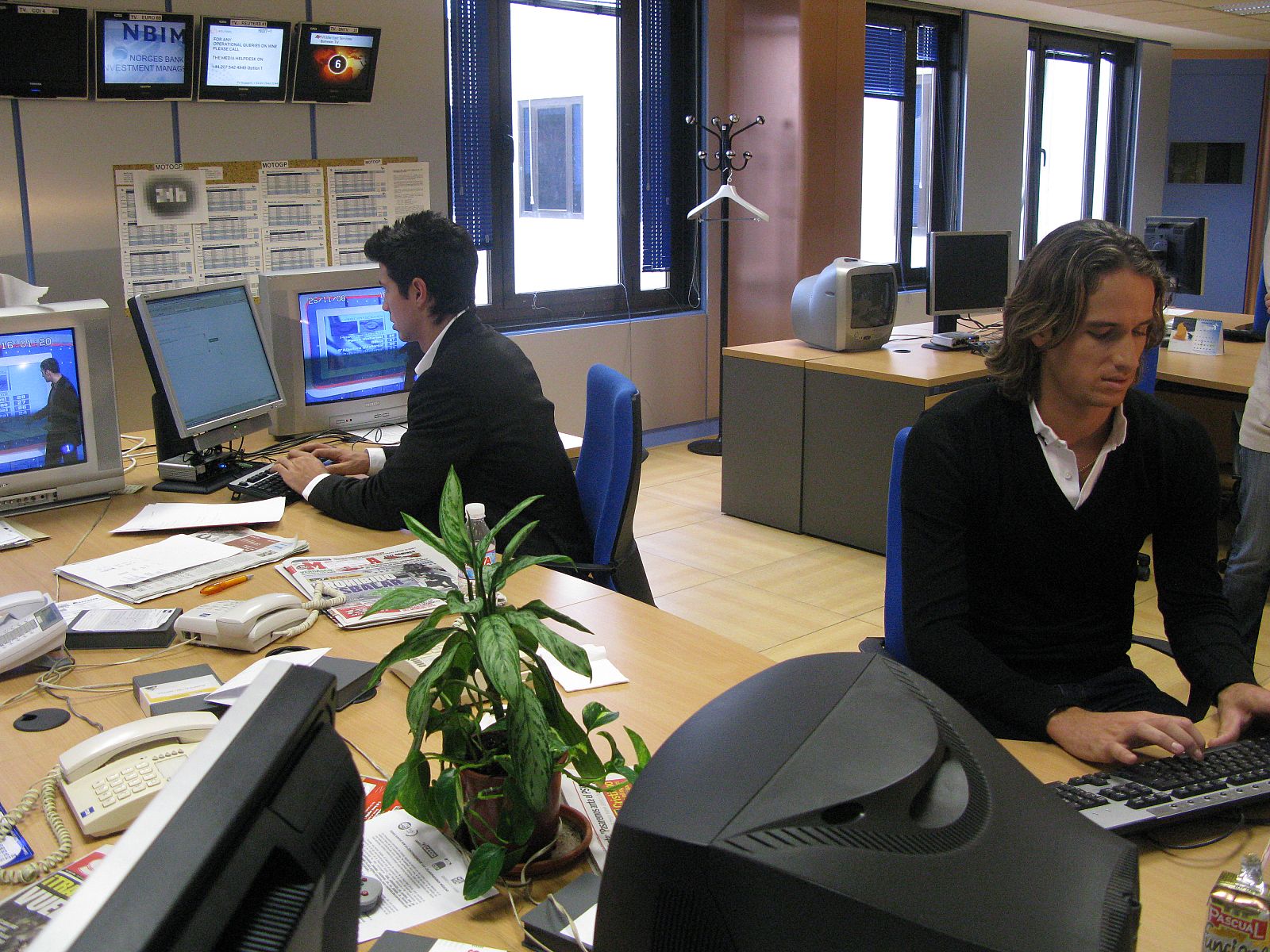 Feliciano López y Fernando Verdasco durante el encuentro digital con los internautas de RTVE.es