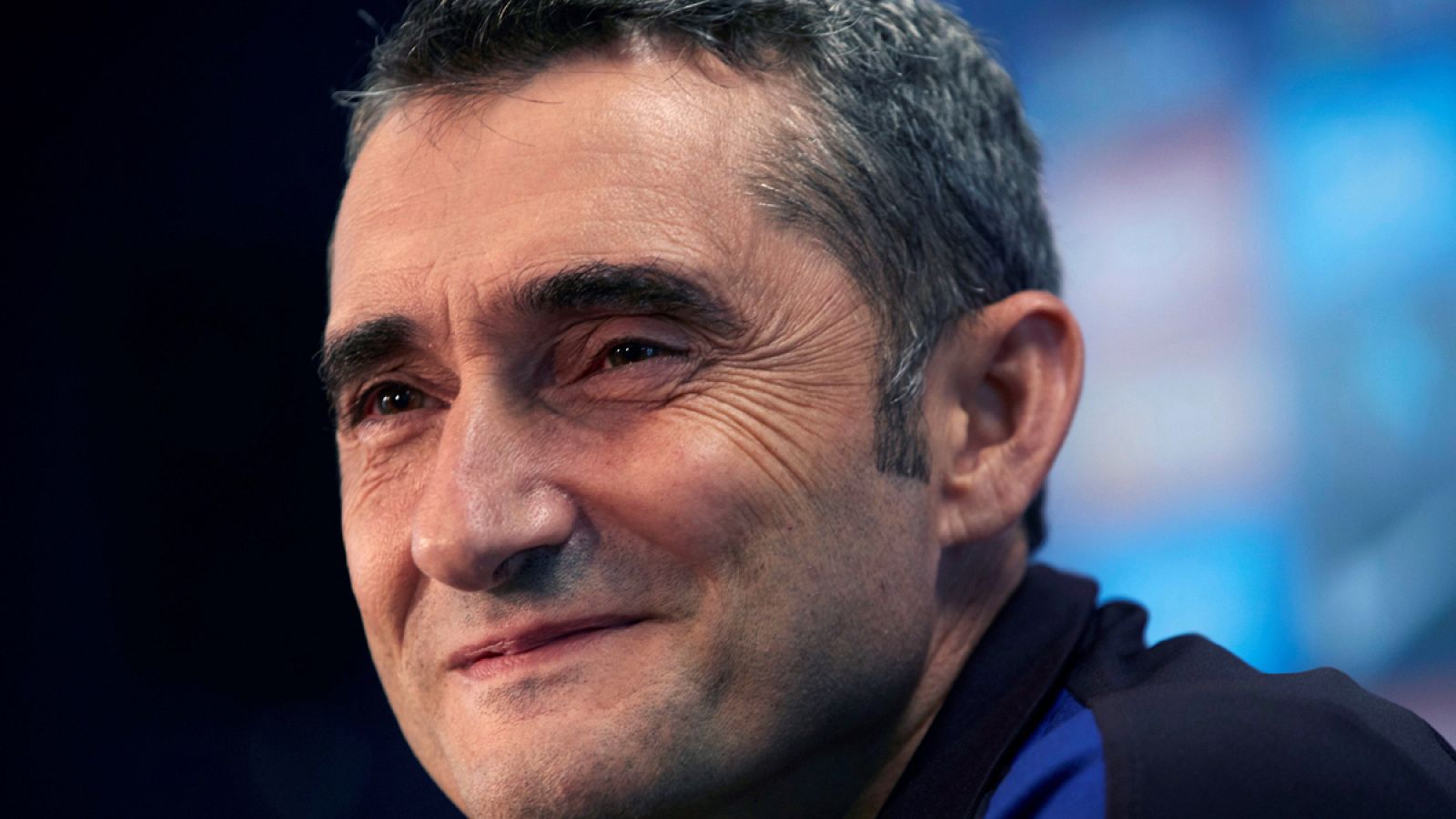 El entrenador del Barcelona, Ernesto Valverde, durante la rueda de prensa