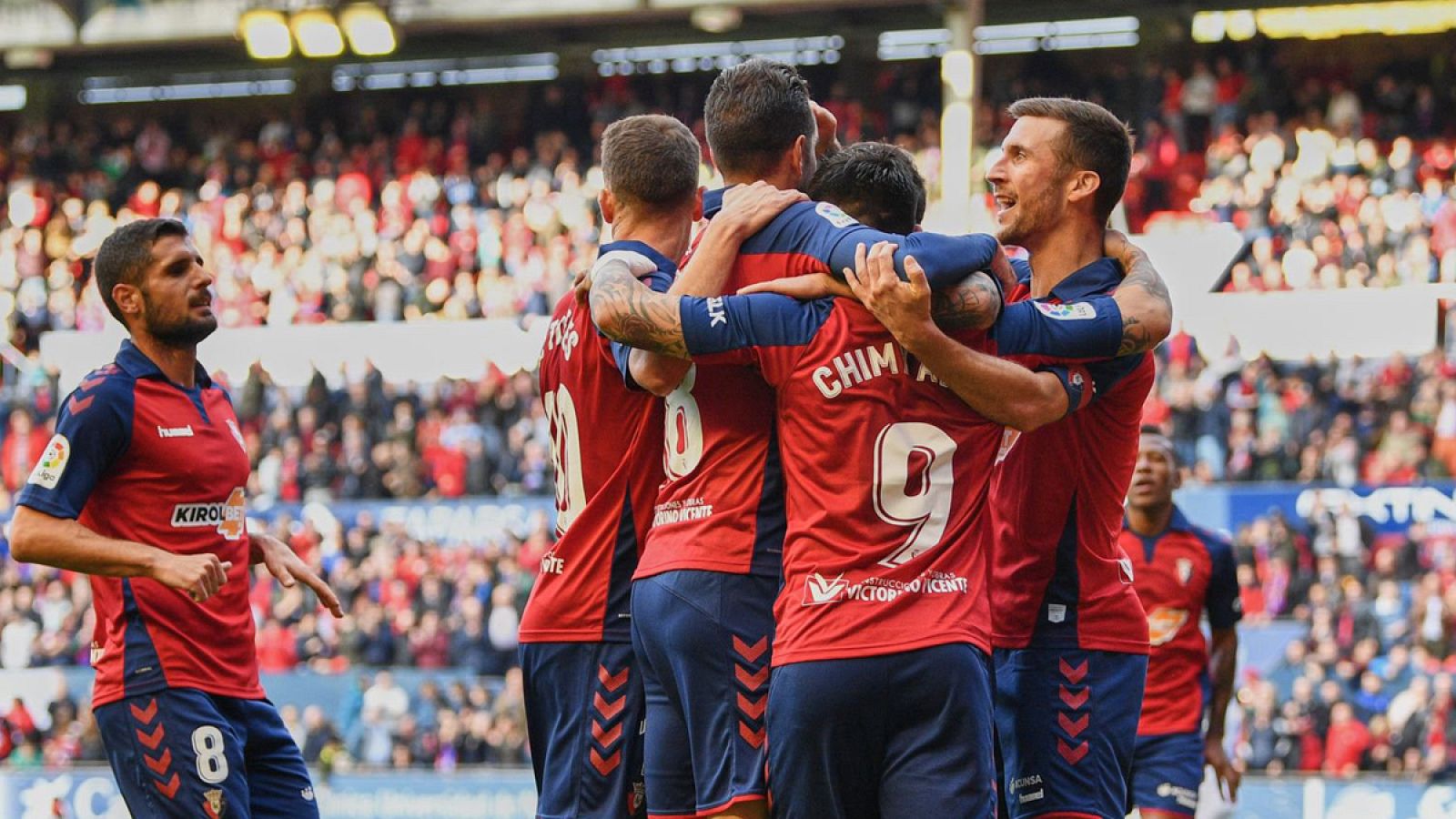 Jugadores del Osasuna celebrando un gol