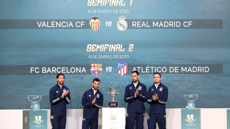 Valencia-Real Madrid y Barça-Atlético, las semifinales de la Supercopa de España