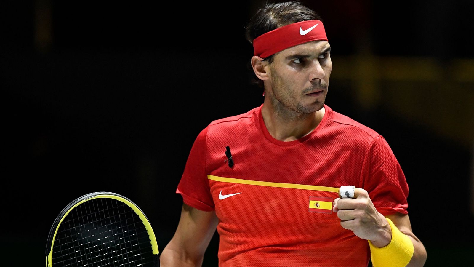 Rafa Nadal celebra un punto ante Diego Schwartzman.