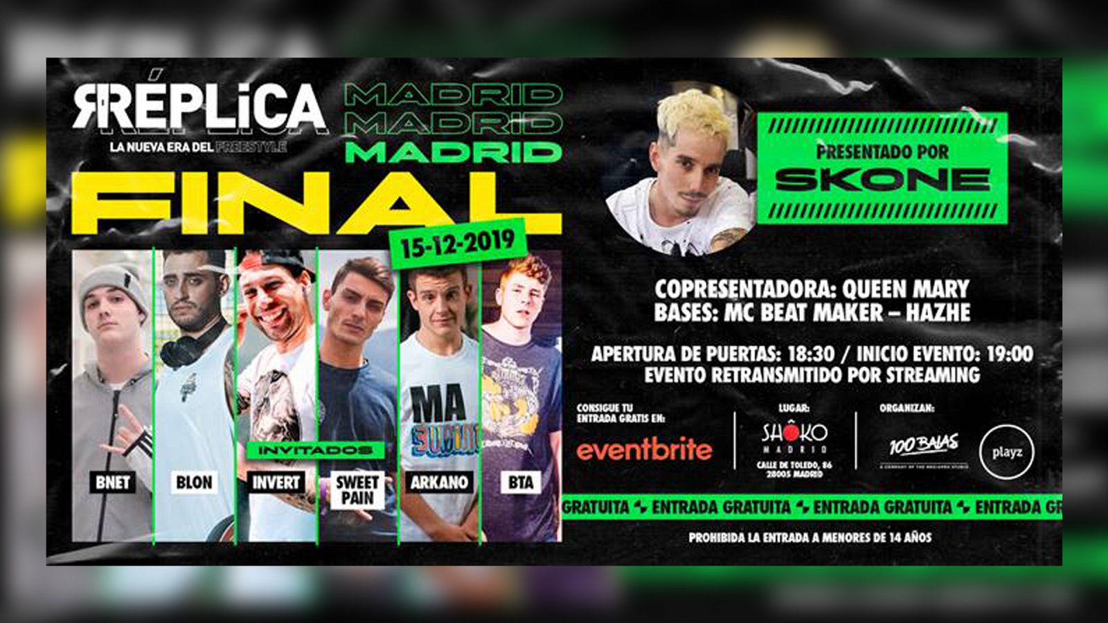 El evento se celebrará en la sala Shoko de Madrid