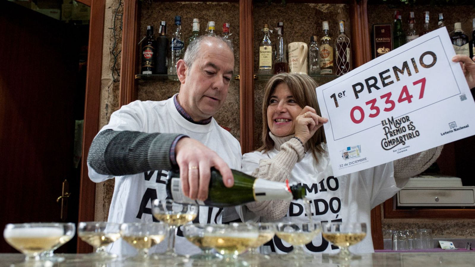 Un bar orensano celebra el Gordo de 2018