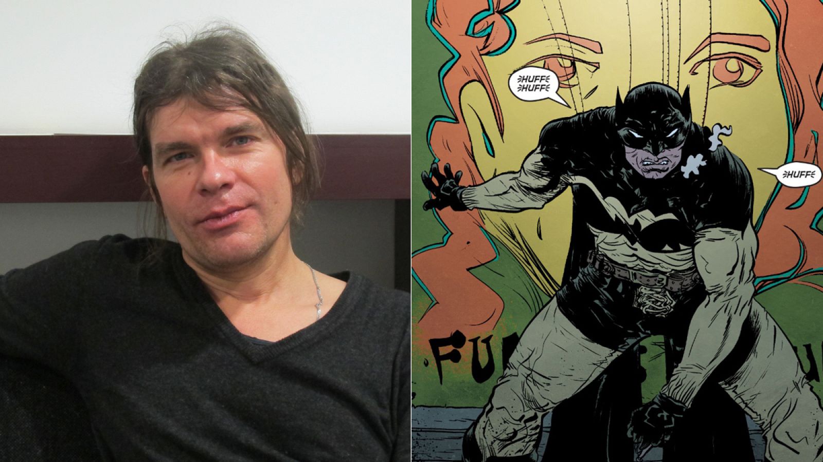 Paul Pope y una viñeta de 'Batman: Año 100'