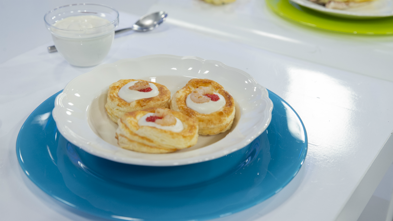 1.Volován relleno de brandada de merluza y langostinos