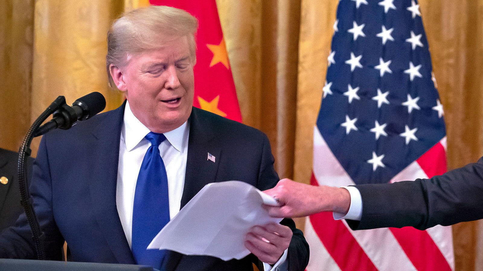 El presidente de Estados Unidos, Donald Trump, en un acto este miércoles