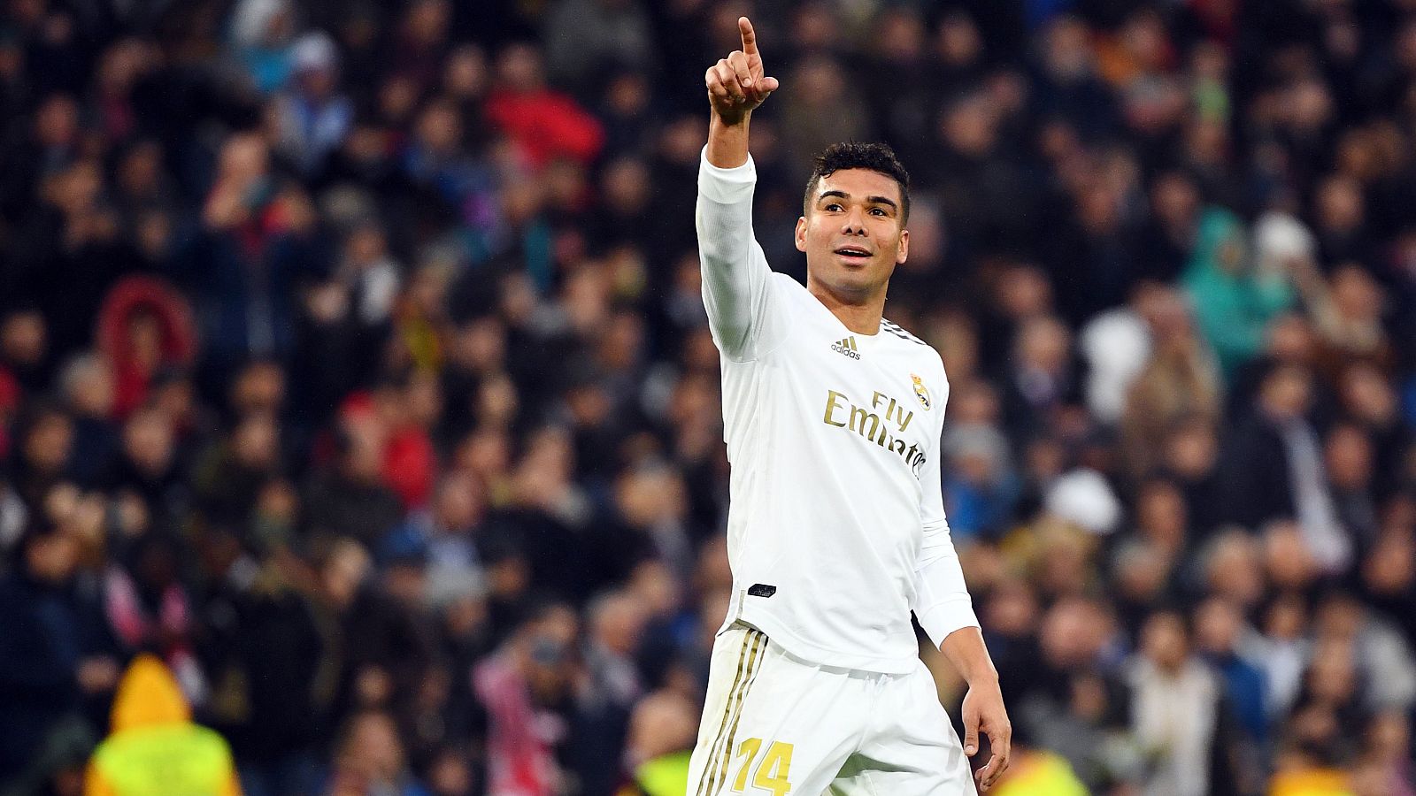 Casemiro celebra un gol con el Real Madrid