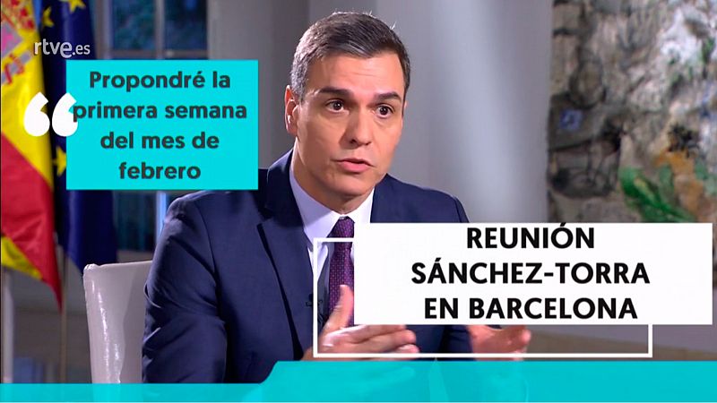 Sánchez se reunirá con Torra la primera semana de febrero en Barcelona: "Hay que volver a la política"