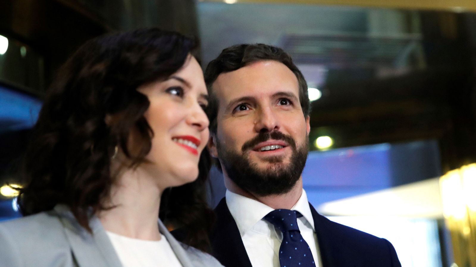 La presidenta de la Comunidad de Madrid, Isabel Díaz Ayuso, y el presidente del PP, Pablo Casado