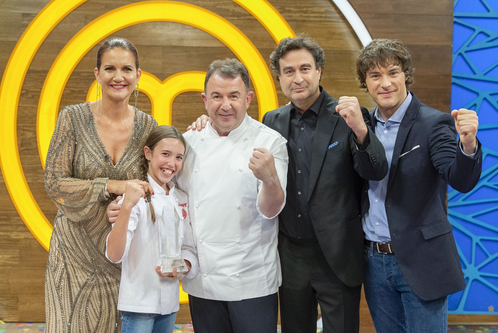 Lu, con el jurado y el chef Martín Berasategui