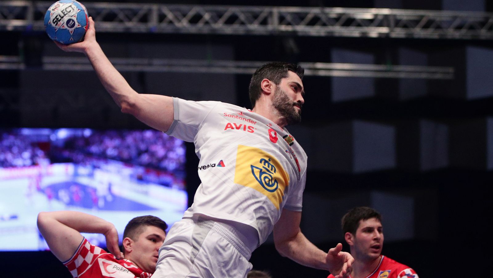 Raúl Entrerríos, en acción durante el pasado España - Croacia