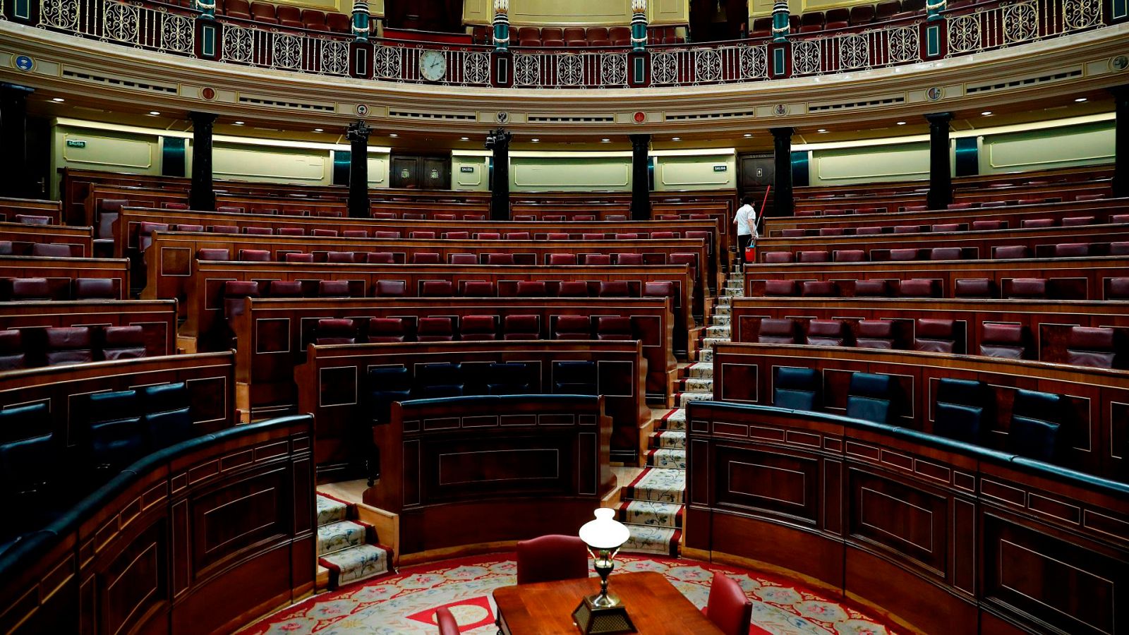 Vista del hemiciclo vacío del Congreso de los Diputados