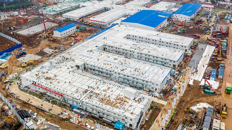 El nuevo hospital contra el coronavirus de Wuhan, el "milagro" chino construido en solo diez días