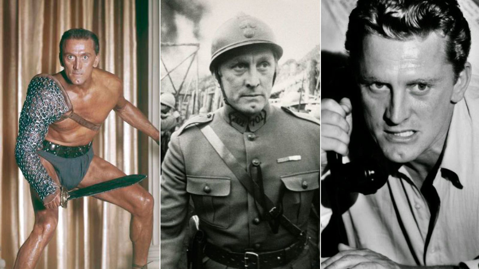 Kirk Douglas en 'Espartaco', 'Senderos de gloria' y 'Cautivos del mal'