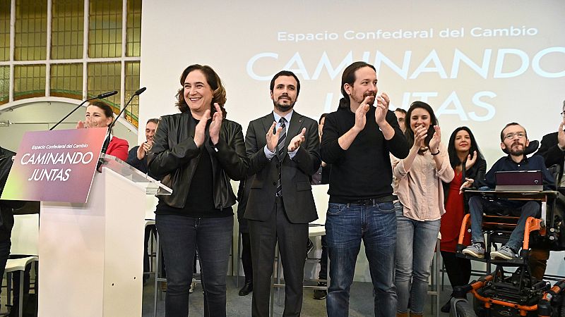 Iglesias exhibe cohesión con IU y los comunes: "Hay Unidas Podemos para rato"