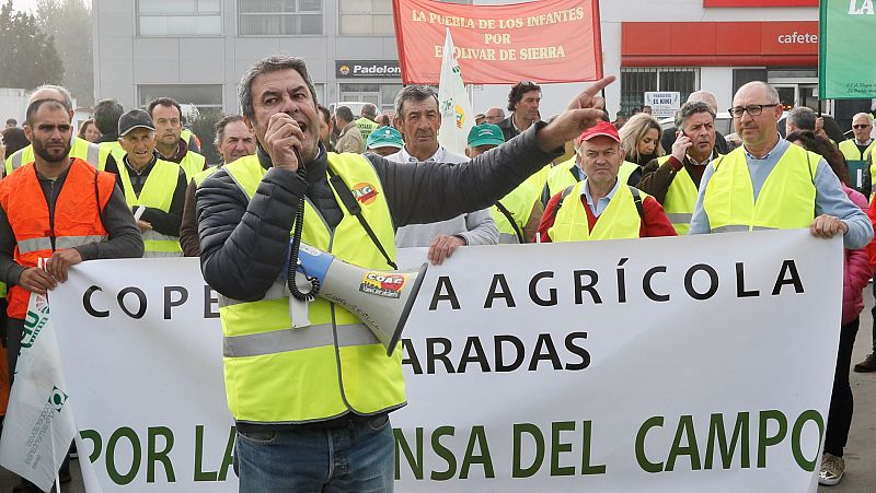 Los agricultores vuelven a cortar carreteras en Andalucía para reclamar precios justos en origen