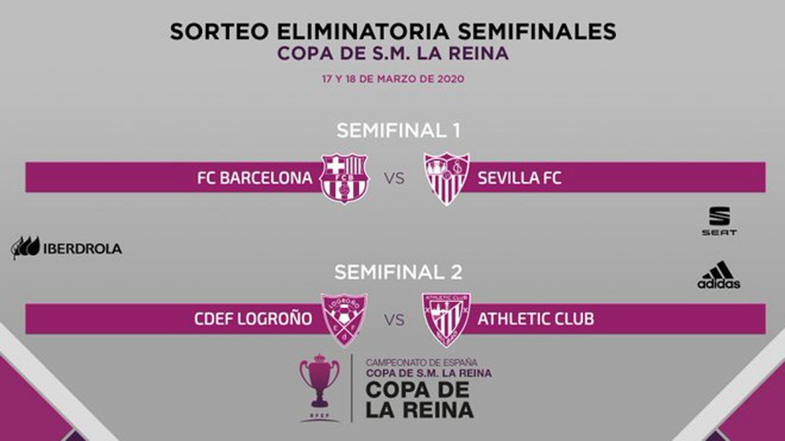 Barcelona - Sevilla y Logroño - Athletic Club, duelos de semifinales de la Copa de la Reina
