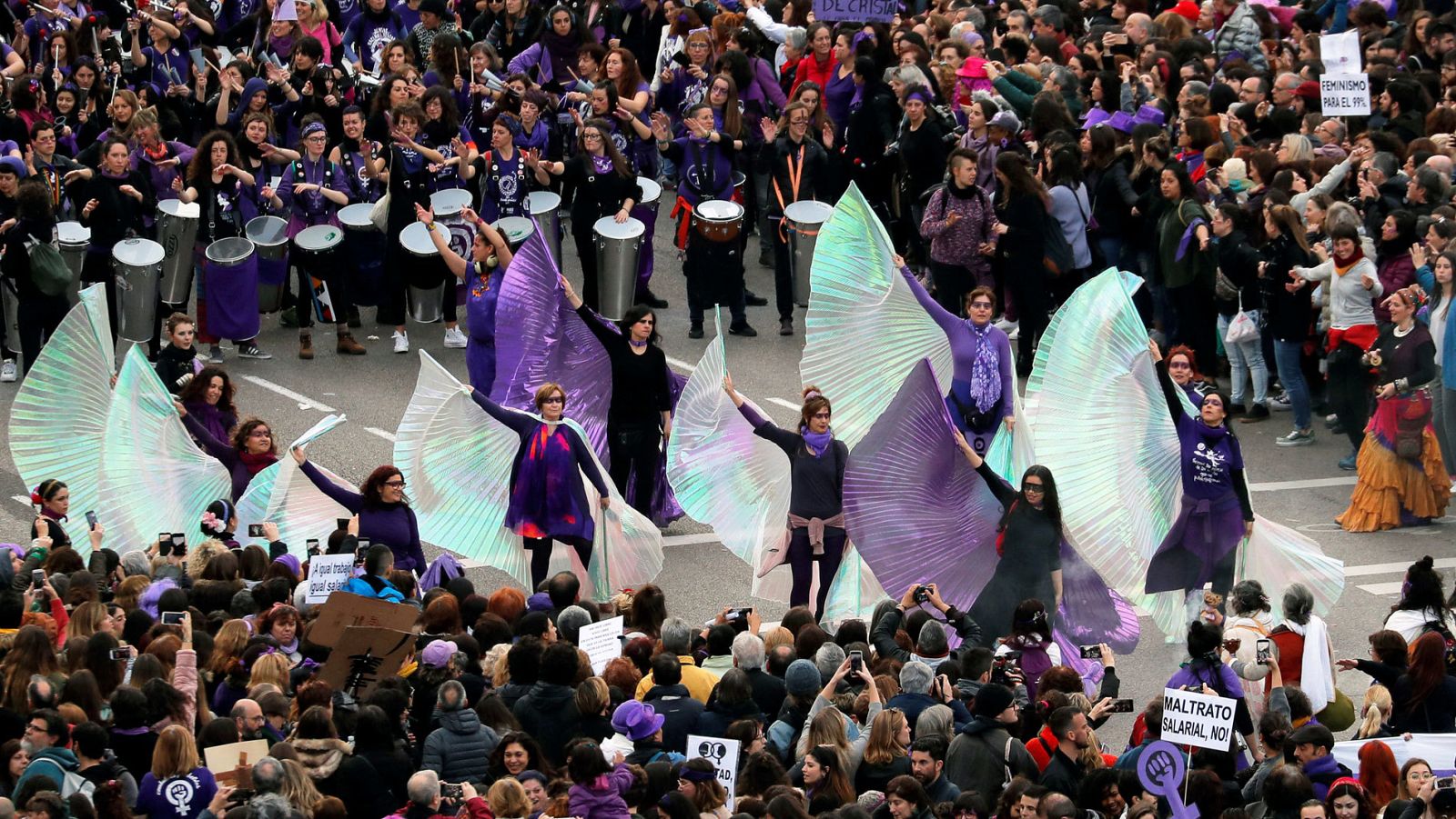 Manifestación por el Día Internacional de la Mujer en Madrid.